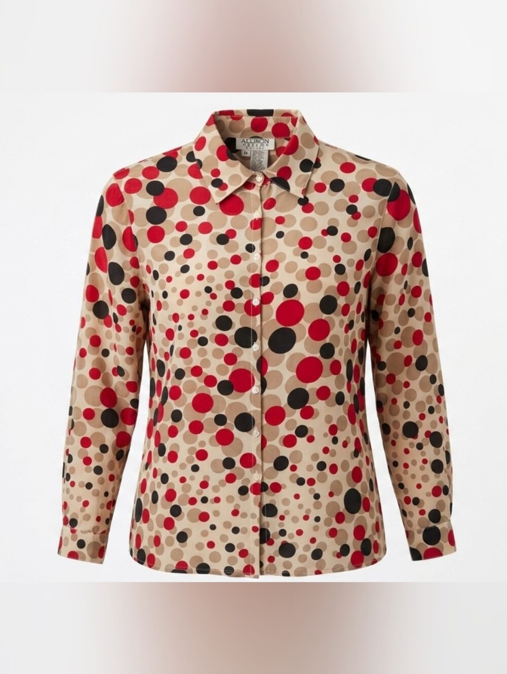 Vintage Allison Taylor 100% Silk Polka Dot Blouse